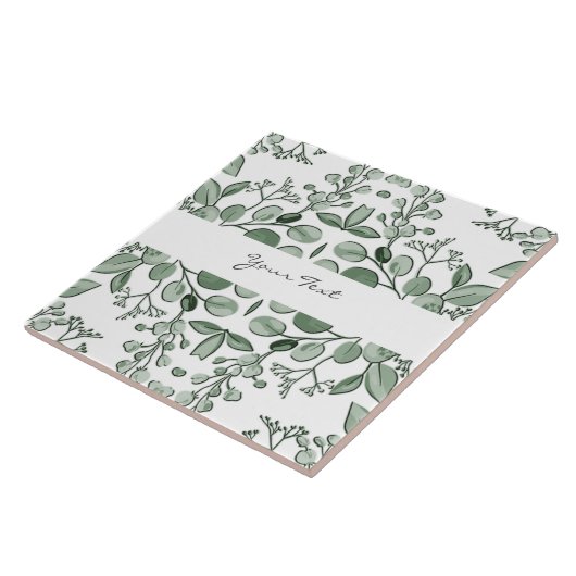 Greenery leest Floral Ceramic Tile Tegeltje (Zijkant)