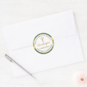 Greenery Lemon Gold Glitter Religieuze Hartelijk d Ronde Sticker (Envelop)
