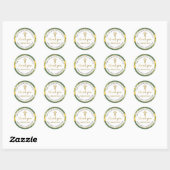 Greenery Lemon Gold Glitter Religieuze Hartelijk d Ronde Sticker (Vel)