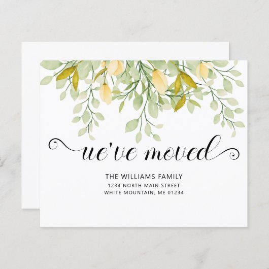 Greenery Lemon Waterverf Floral (Voorkant / Achterkant)