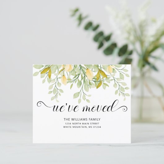 Greenery Lemon Waterverf Floral (Staand voorkant)