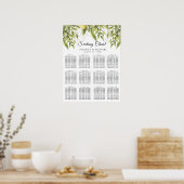 Greenery Lemons Rustic Wedding Seating Charts Poster (Keuken)