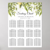 Greenery Lemons Rustic Wedding Seating Charts Poster (Voorkant)