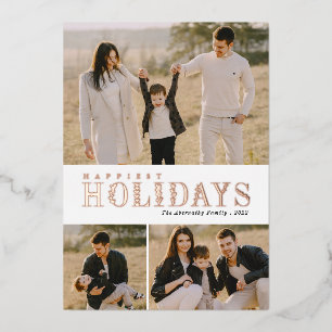 Greenery Letters 3 Foto Collage Folie Feestdagenkaart