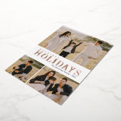 Greenery Letters 3 Foto Collage Folie Feestdagenkaart (Gedraaid)