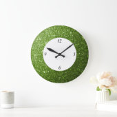 Greenery Light Green glitter sparkles met getallen Grote Klok (Huis)