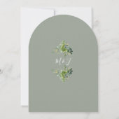 Greenery Lights Monogram Sage Green Wedding Kaart (Achterkant)