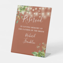 Greenery Lights Terracotta Geheugen Gereserveerd T Reclamebord Met Voetstuk
