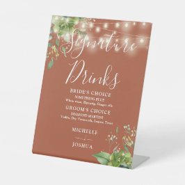 Greenery Lights Terracotta Signature Drinken Reclamebord Met Voetstuk