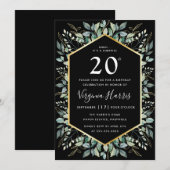 Greenery Lijst 20ste verjaardag Kaart (Voorkant / Achterkant)