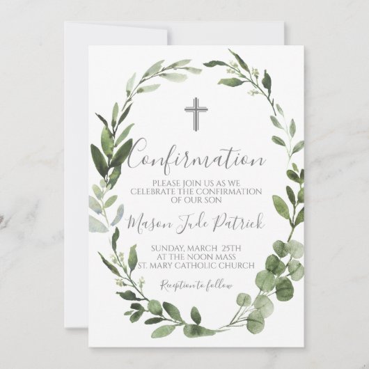 Greenery Lijst Bevestigingsuitnodiging Kaart (Voorkant)