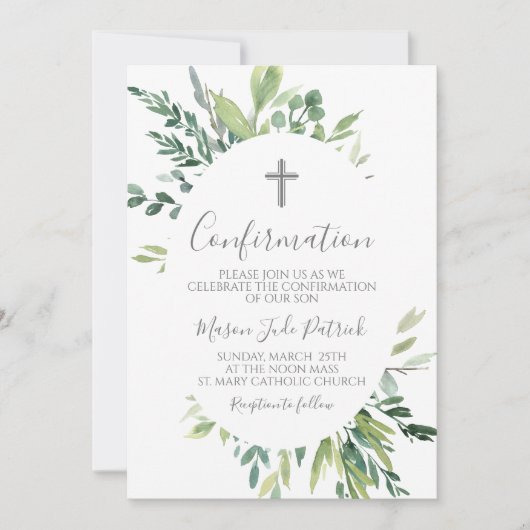 Greenery Lijst Bevestigingsuitnodiging Kaart (Voorkant)