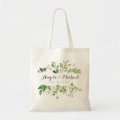 Greenery lijst Bridesmaid Persoonlijk Tote Bag (Voorkant)