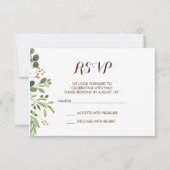 Greenery Lijst Greens Wedding Invitation RSVP Card Kaart (Voorkant)