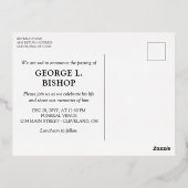 Greenery Lijst Oval Foto Funeral Gold Folie Uitnodiging Briefkaart (Achterkant)