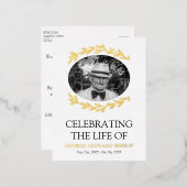 Greenery Lijst Oval Foto Funeral Gold Folie Uitnodiging Briefkaart (Voorkant / Achterkant)