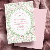 Greenery Lijst Pink Roses doopuitnodiging Kaart