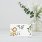 Greenery Lion Baby Hoeveel Snoepjes behuizingskaar Informatiekaartje (Staand voorkant)