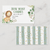 Greenery Lion Baby Hoeveel Snoepjes behuizingskaar Informatiekaartje (Voorkant / Achterkant)