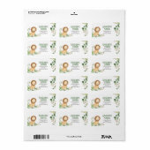 Greenery Lion Baby shower Adres label (Full Sheet)