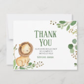 Greenery Lion Baby shower Hartelijk dank Bedankkaart (Voorkant)
