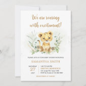 Greenery Lion Baby shower Kaart (Voorkant)