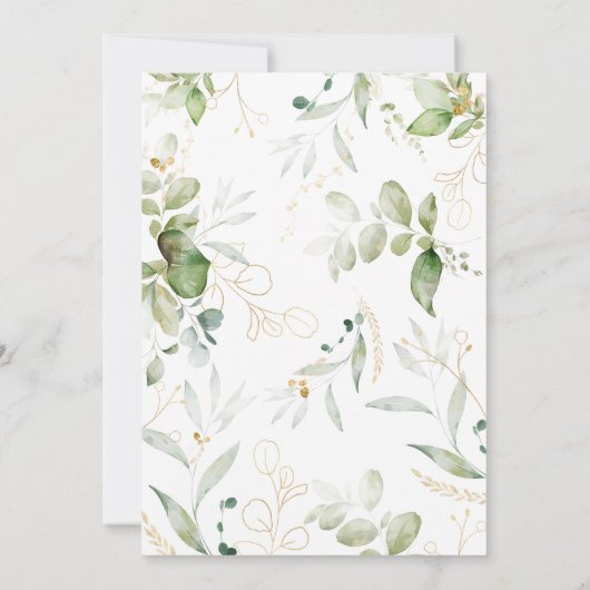 Greenery Lion Baby shower Kaart (Achterkant)