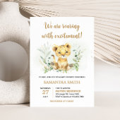 Greenery Lion Baby shower Kaart