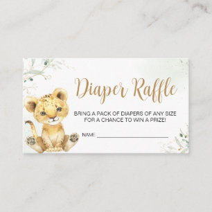 Greenery Lion Baby shower Luier Raffle Informatiekaartje