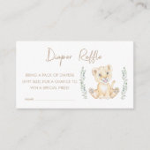 Greenery Lion Baby shower Luier Raffle Ticket Informatiekaartje (Voorkant)