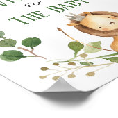 Greenery Lion Baby shower wenst Baby Poster (Hoek)