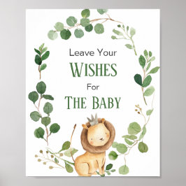 Greenery Lion Baby shower wenst Baby Poster