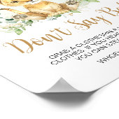 Greenery Lion Baby shower zeg geen Baby Poster (Hoek)