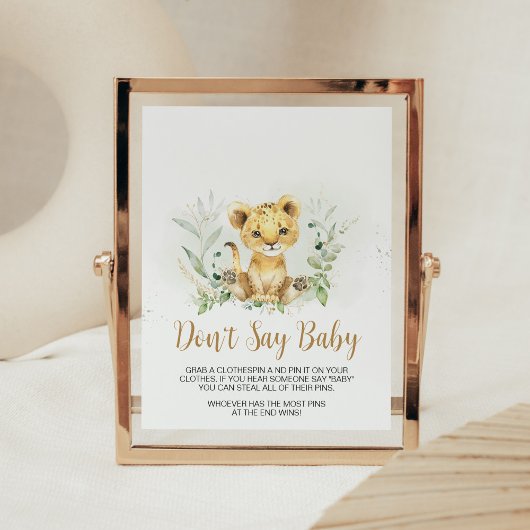 Greenery Lion Baby shower zeg geen Baby Poster