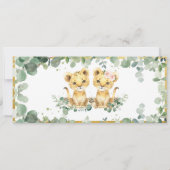 Greenery Lion Twins Boy Girl Baby shower Ticket Kaart (Achterkant)