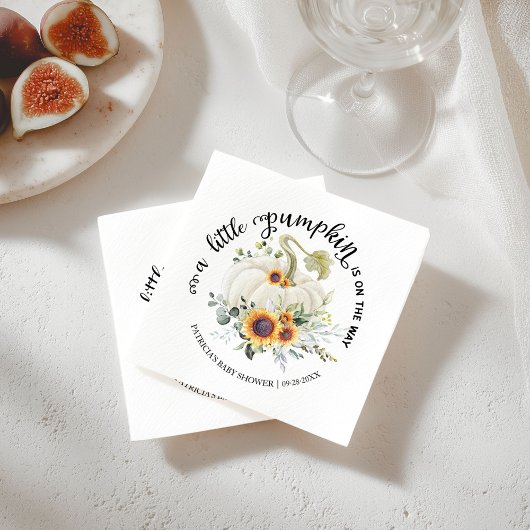 Greenery Little Pumpkin Herfst Baby shower Napkins Servet