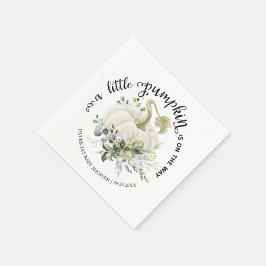 Greenery Little Pumpkin Herfst Baby shower Servet (Hoek)