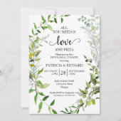 Greenery Love en Pizza repetitie diner Kaart (Voorkant)