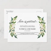 Greenery Love is het uitstellen van een bruiloft Briefkaart (Voorkant / Achterkant)