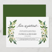 Greenery Love is het uitstellen van een bruiloft Kaart (Voorkant / Achterkant)