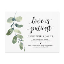 Greenery, Love is Patient, Wedding Postponed