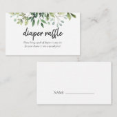Greenery Luier loterij Baby shower Behuizing Informatiekaartje (Voorkant / Achterkant)