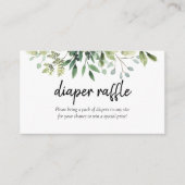 Greenery Luier loterij Baby shower Behuizing Informatiekaartje (Voorkant)
