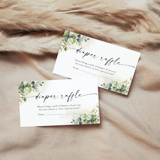 Greenery Luier Raffle Enclosure Kaart