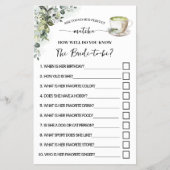 Greenery Matcha How Well Do You Know Her Game Card Flyer (Voorkant)