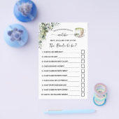 Greenery Matcha How Well Do You Know Her Game Card Flyer (Enkel)