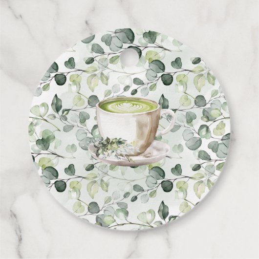 Greenery Matcha Love is Brewing Tea Bridal Shower Bedankjes Labels (Achterkant)