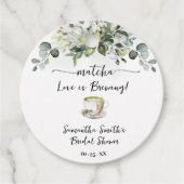 Greenery Matcha Love is Brewing Tea Bridal Shower Bedankjes Labels (Voorkant)