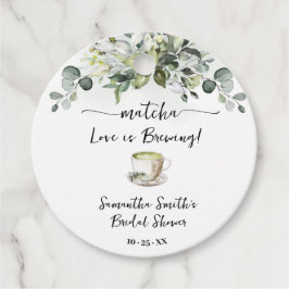Greenery Matcha Love is Brewing Tea Bridal Shower Bedankjes Labels