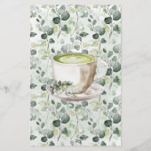 Greenery Matcha Share a Date Idea Shower Game Card Flyer (Achterkant)